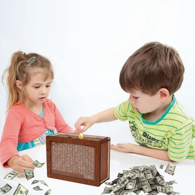 Περιβαλλοντική Κονδύνα εξοικονόμησης Κουτί TIMBER ξύλινη εξοικονόμηση μετρητών με στόχο χρήματος και αριθμούς