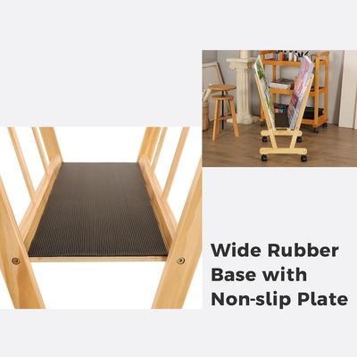 202406 ξύλινο μεγάλο ράφι εκτύπωσης με κυλινδρικές στροφές Προσαρμοσμένο λογότυπο Δείκτης και αποθήκευση μπάνιου