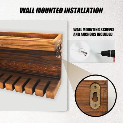 Εύκολος οργανωτής αποθήκευσης από ξύλινη ζώνη με διπλό ράφι