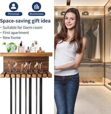 Εύκολος οργανωτής αποθήκευσης από ξύλινη ζώνη με διπλό ράφι