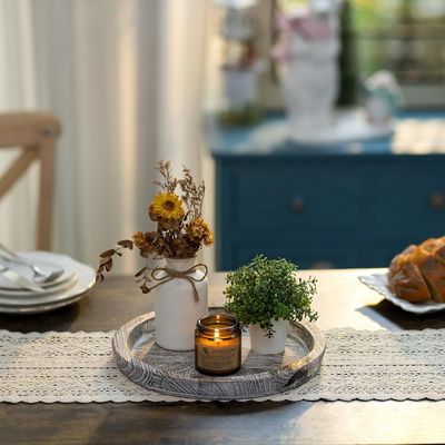 Ρωστικό Ash Tealight Post Tray Μικρό αγροτικό τραπέζι Κέντρο με προσαρμοσμένο λογότυπο