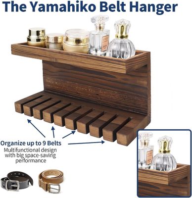 Εύκολος οργανωτής αποθήκευσης από ξύλινη ζώνη με διπλό ράφι