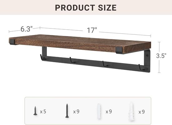 Στερεό ξύλο πλωτό ράφιο Συσκευές καφέ για τοίχους βιβλιοθήκες στην κουζίνα των παιδιών