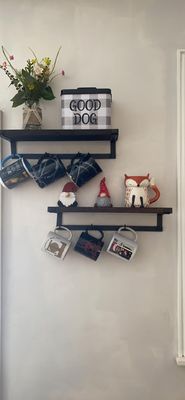 Στερεό ξύλο πλωτό ράφιο Συσκευές καφέ για τοίχους βιβλιοθήκες στην κουζίνα των παιδιών