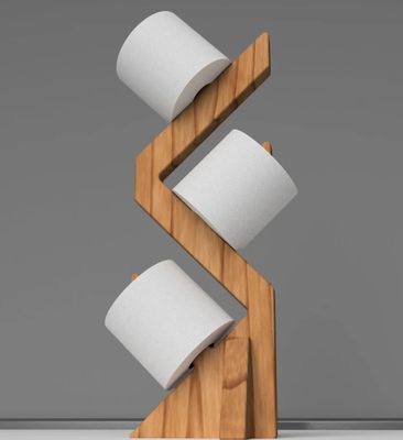 Διπλό επίπεδο ξύλινο ράφι για κομψό και λειτουργικό ανεξάρτητο κάλυμμα χαρτιού τουαλέτας