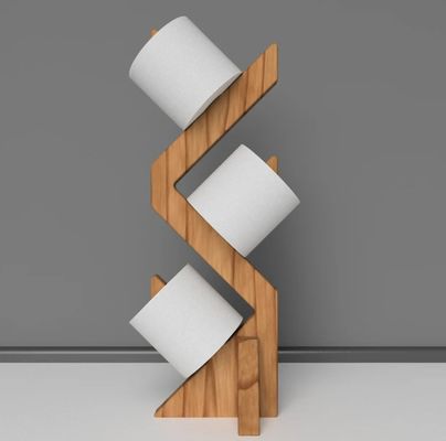 Διπλό επίπεδο ξύλινο ράφι για κομψό και λειτουργικό ανεξάρτητο κάλυμμα χαρτιού τουαλέτας