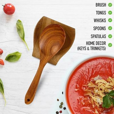 Εργαλεία δώρου Βιομηχανικό Ακασία ξύλινο κάλυμμα κουταλιού για κουζίνα Μη ολισθητικά πόδια από σιλικόνη