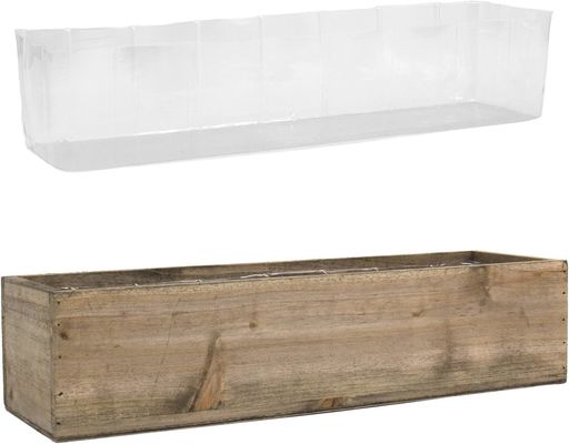 Άλλες Εργασίες Δώρων Λούξυ Ρουστίκ Καφέ ξύλινο κουτί φυτών με αφαιρούμενο πλαστικό σκελετό