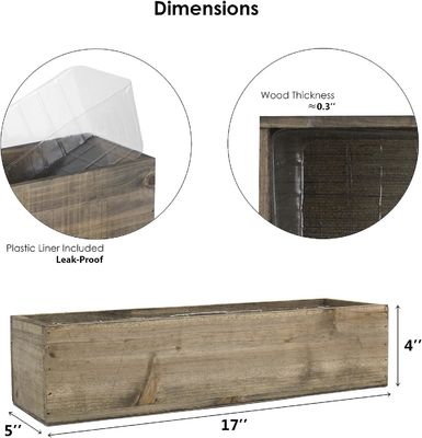 Άλλες Εργασίες Δώρων Λούξυ Ρουστίκ Καφέ ξύλινο κουτί φυτών με αφαιρούμενο πλαστικό σκελετό