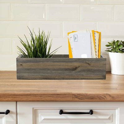 Άλλες Εργασίες Δώρων Λούξυ Ρουστίκ Καφέ ξύλινο κουτί φυτών με αφαιρούμενο πλαστικό σκελετό