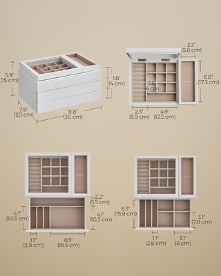 Διαφανές κάλυμμα 3 στρώσεων ξύλινο κοσμηματοφυλάκιο σε ορθογώνιο σχήμα για προσαρμοσμένες ανάγκες αποθήκευσης