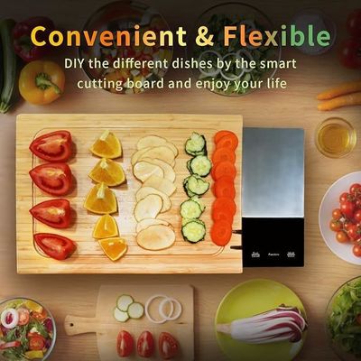 Πολυλειτουργικό μπαμπού έξυπνη κοπή κοπής 8 σε 1 σύστημα προετοιμασίας γευμάτων τετράγωνο
