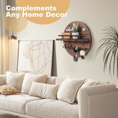 Στρογγυλό ξύλινο κλειδί και κάθισμα ταχυδρομείου οργανωτής για την είσοδο Mudroom διάδρομο κουζίνα γραφείο