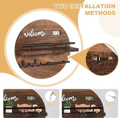 Στρογγυλό ξύλινο κλειδί και κάθισμα ταχυδρομείου οργανωτής για την είσοδο Mudroom διάδρομο κουζίνα γραφείο