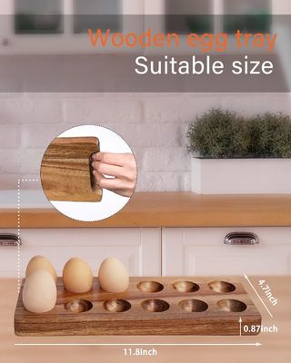 Σκληρό ξύλινο κουτί αυγών ξύλινο δίσκο για αυγά Προσαρμοσμένα σχέδια και προσαρμοσμένη μάρκα