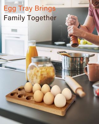 Σκληρό ξύλινο κουτί αυγών ξύλινο δίσκο για αυγά Προσαρμοσμένα σχέδια και προσαρμοσμένη μάρκα