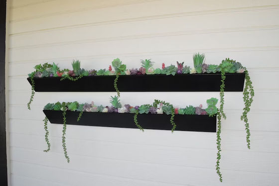 Μακρο τετραγωνικό ξύλινο φυτέμπορο για σύγχρονη ζουμερή οθόνη σε εσωτερικό εξωτερικό κήπο