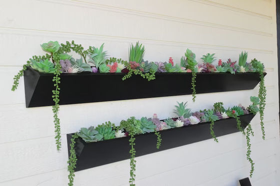 Μακρο τετραγωνικό ξύλινο φυτέμπορο για σύγχρονη ζουμερή οθόνη σε εσωτερικό εξωτερικό κήπο