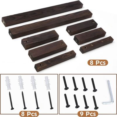 Διακοσμητικό πεύκο τοίχος τοποθετημένο ξύλινο ράφι πετσέτες για μπάνιο κυλίνδρους οργανωτή πετσέτες