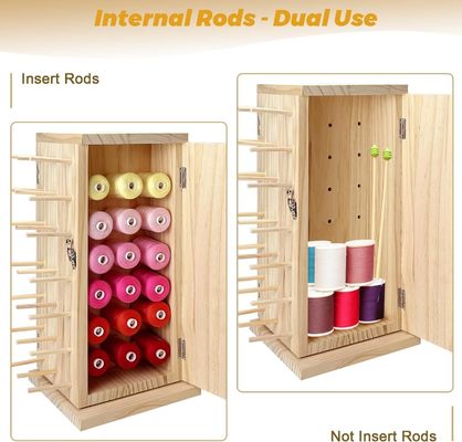 360 μοίρες περιστροφή ξύλινο κάλυμμα νήματος Ιδανική αποθήκευση για DIY σπείρες νήμα πλέξιμο