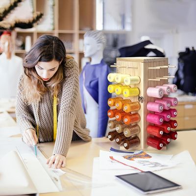 360 μοίρες περιστροφή ξύλινο κάλυμμα νήματος Ιδανική αποθήκευση για DIY σπείρες νήμα πλέξιμο