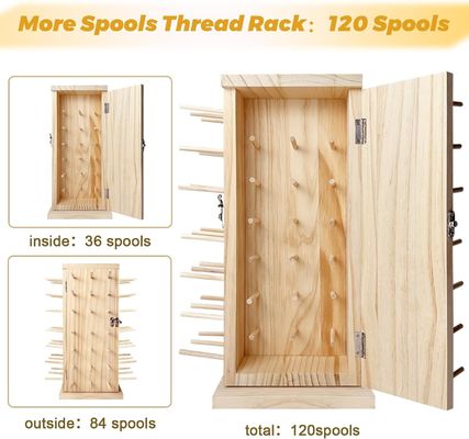 360 μοίρες περιστροφή ξύλινο κάλυμμα νήματος Ιδανική αποθήκευση για DIY σπείρες νήμα πλέξιμο