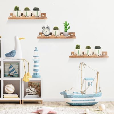 Προσαρμοσμένο λογότυπο τοίχος τοποθετημένο ρουστίκ 3 PCs χιονισμένο βουνό πλωτά ράφια για παιδικό δωμάτιο