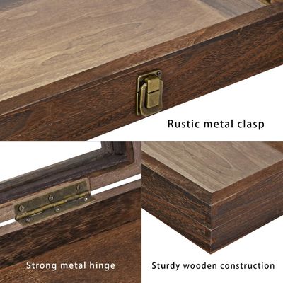 Αρθρογώνιο ξύλινο δίσκο κοσμημάτων με LED για προσαρμοσμένα φυσικά ξύλινα κουτιά καλωδίων