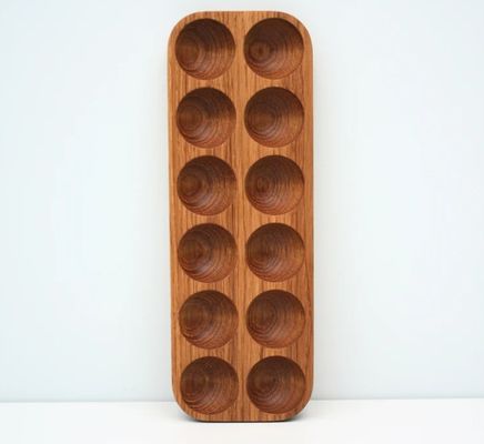 Πρακτικός μονοεπίπεδος ξύλινος φορητής αυγών για οργάνωση countertop