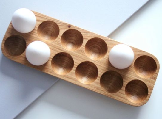 Πρακτικός μονοεπίπεδος ξύλινος φορητής αυγών για οργάνωση countertop