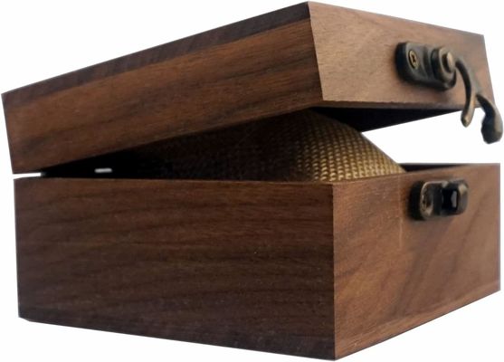 Υψηλή λάμψη ορθογώνιο ξύλο καρυδιάς Κοσμήματα ρολόι ξύλινο κουτί δώρων με προσαρμοσμένο λογότυπο