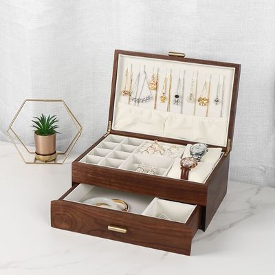 Τετράγωνο Προσαρμοσμένη παραγγελία Μακρύ ξύλο βραχιόλι ρολόι οθόνη χειροποίητο κοσμήματα Κουτί αποθήκευσης