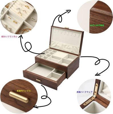 Τετράγωνο Προσαρμοσμένη παραγγελία Μακρύ ξύλο βραχιόλι ρολόι οθόνη χειροποίητο κοσμήματα Κουτί αποθήκευσης