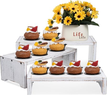 Οικιακή διακόσμηση και δώρα Λειτουργικό σχεδιασμό 3-επίπεδα ξύλινο χαλκό Cupcake Dessert Display Riser