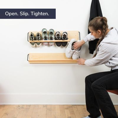 Προσαρμοσμένο λογότυπο Αποδεκτό Σύγχρονο ράφι παπουτσιών με τοίχο για όλες τις εποχές