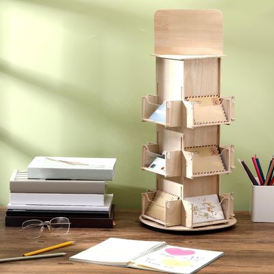 Έπιπλα καθιστικού 3 Επίπεδο 4 Τριφοκλιτικό ξύλινο περιστρεφόμενο ράντι με 360 περιστροφές