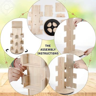 Έπιπλα καθιστικού 3 Επίπεδο 4 Τριφοκλιτικό ξύλινο περιστρεφόμενο ράντι με 360 περιστροφές