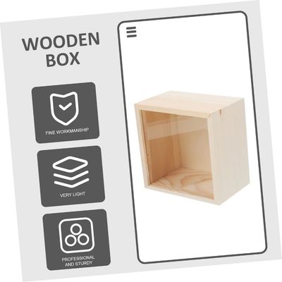 Αξιοθέατα γραφείου Κουτί διακοσμητικό ξύλινο θησαυρό Διαφανές καπάκι Μικρή οθόνη