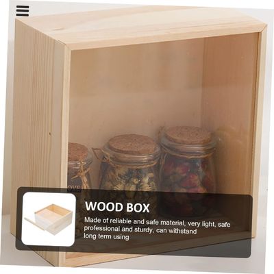 Αξιοθέατα γραφείου Κουτί διακοσμητικό ξύλινο θησαυρό Διαφανές καπάκι Μικρή οθόνη