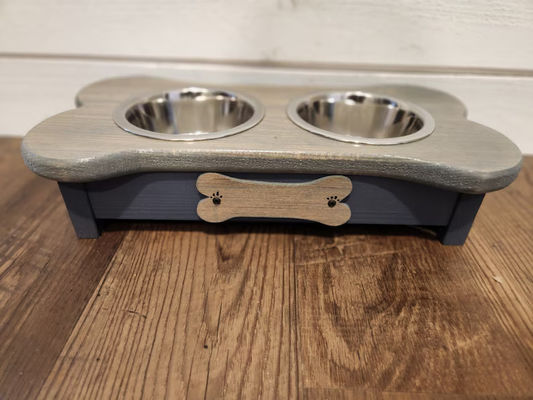 202406 Προσαρμοσμένη ονομαστική ετικέτα Μικρό ξύλινο τροφοδοτικό για σκύλους για δείπνο κατοικίδιων ζώων Δωρεάν δείγμα