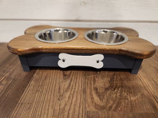 202406 Προσαρμοσμένη ονομαστική ετικέτα Μικρό ξύλινο τροφοδοτικό για σκύλους για δείπνο κατοικίδιων ζώων Δωρεάν δείγμα