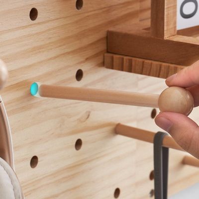 Έπιπλα καθιστικού αποθήκευση ξύλινα συστατικά οθόνης 2 κομμάτια Pegboard οθόνη σταθμό