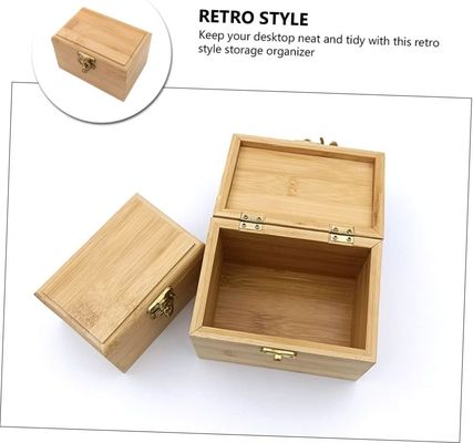 Κουτί αποθήκευσης κοσμημάτων ξύλινου μπαμπού οργανωτής συρτάρι με συρόμενο καπάκι σκουλαρίκι