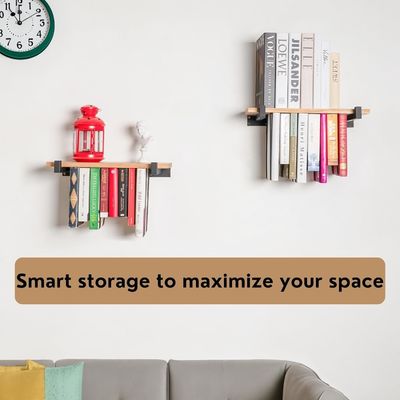 Διπλή αποθήκευση μίνι ξύλινο κουτί τοίχος τοποθέτηση βιβλιοθήκη για μοναδικούς χώρους και την καινοτομία