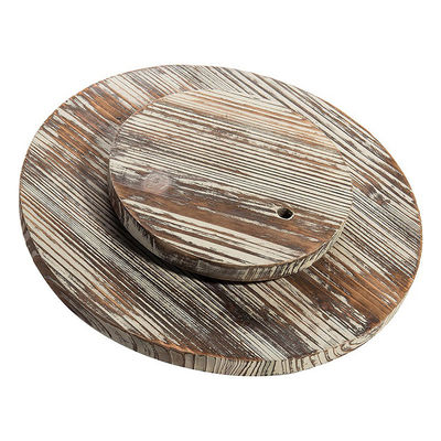 Ξύλο Lazy Susan Περικυκλωτή για την κουζίνα Τελευταίο στυλ σχεδιασμού αγροκτήματος Τυπωμένο και καμένο