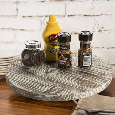 Ξύλο Lazy Susan Περικυκλωτή για την κουζίνα Τελευταίο στυλ σχεδιασμού αγροκτήματος Τυπωμένο και καμένο