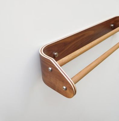 Προσαρμοσμένη ξύλινη διπλή μπάρα πετσέτας σύγχρονο ράφι πετσέτας μπάνιου με τοίχο ξύλινο ράφι