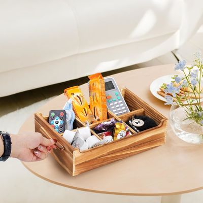 6 Διαμερίσματα TIMBER ξύλινο τσαγιέρας τσάντα κιβώτιο για το πακέτο δώρο και οργανωτή ζάχαρης πακέτο