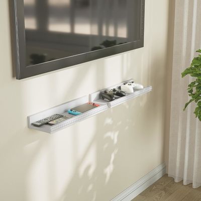 Ξύλινα μπουκάλια και σχεδιασμός χείλων επιπλέοντες ράφια σετ 2 μοντέρνων λευκών για πολλαπλές λειτουργίες