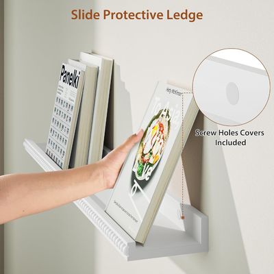 Ξύλινα μπουκάλια και σχεδιασμός χείλων επιπλέοντες ράφια σετ 2 μοντέρνων λευκών για πολλαπλές λειτουργίες